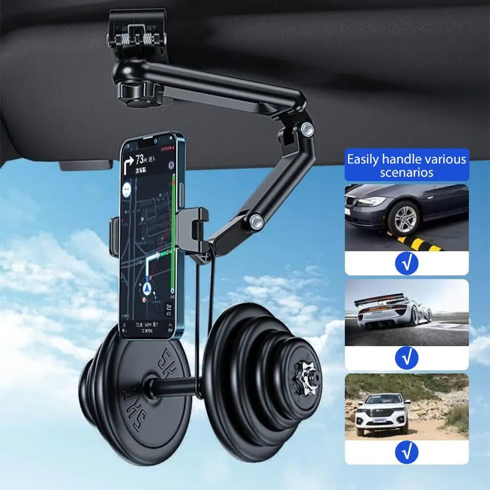 Car Sun Visor Phone Mount 360° Rotating Rotatable Adjustable Long Arm  Phone Holder Universal Navigation Bracket For Vehicle