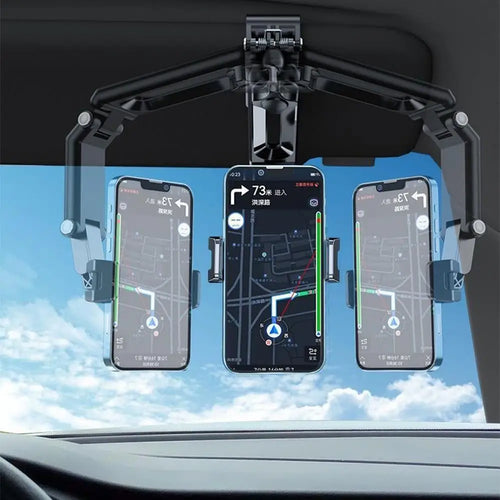 Car Sun Visor Phone Mount 360° Rotating Rotatable Adjustable Long Arm  Phone Holder Universal Navigation Bracket For Vehicle