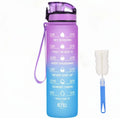 32 oz Drinking Water Bottle with Times to Drink and Straw, Motivational with Carrying Strap, Leakproof BPA & Toxic Free