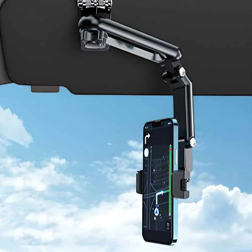 Car Sun Visor Phone Mount 360° Rotating Rotatable Adjustable Long Arm  Phone Holder Universal Navigation Bracket For Vehicle